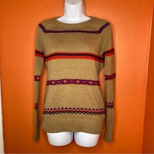 Old Navy Women’s Aztec Print Striped Long Sleeve Knit Sweater